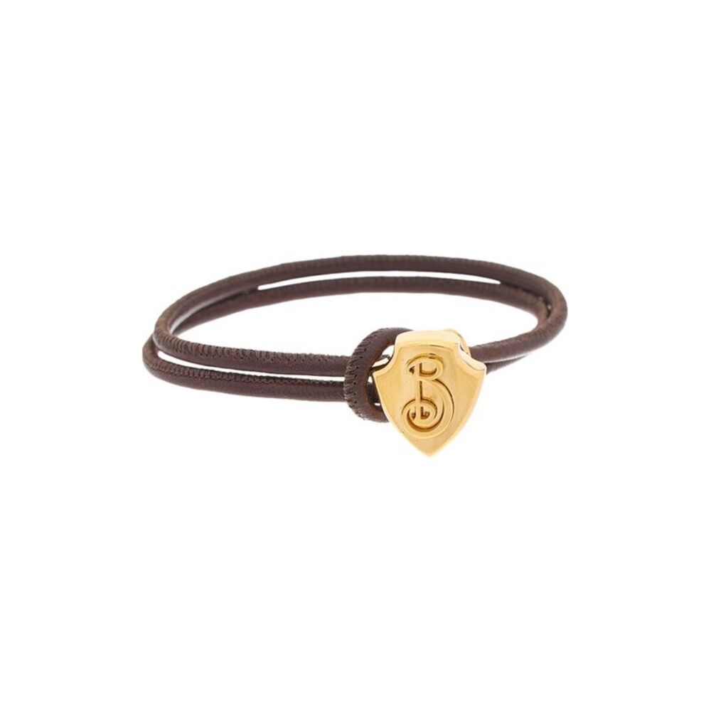 Burberry B Shield Leather Bracelet, Gold